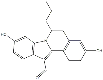 12-formyl-5,6-dihydro-3,9-dihydroxy-6-propylindolo(2,1-a)isoquinoline 结构式