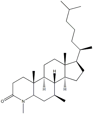 4,7beta-dimethyl-4-azacholestan-3-one 结构式