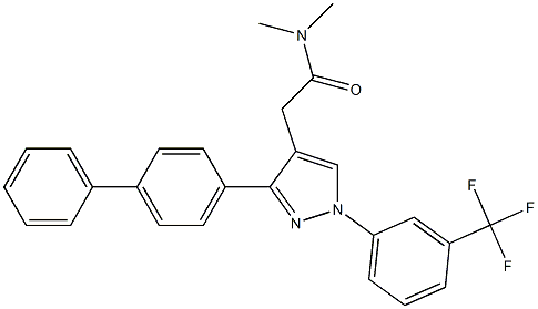 3-(1,1'-biphenyl)-4-yl-N,N-dimethyl-1-(3-(trifluoromethyl)phenyl)-1H-pyrazole-4-acetamide 结构式