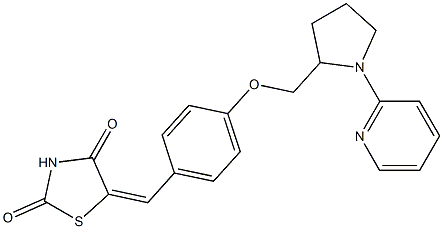 5-(4-((1-(pyridin-2-yl)pyrrolidin-2-yl)methoxy)phenylmethylene)thiazolidine-2,4-dione 结构式