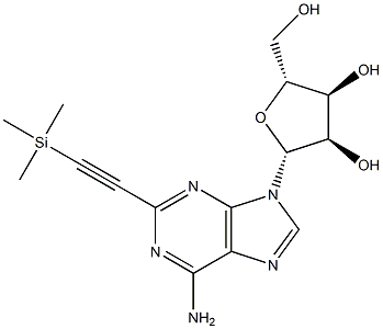 2-(2-TRIMETHYLSILYLETHYNYL)ADENOSINE 结构式