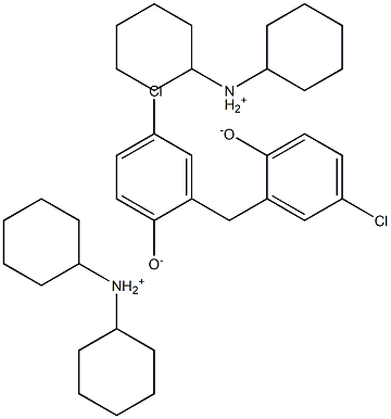 BIS-DICYCLOHEXYLAMINESALTOFBIS(2-HYDROXY-5-CHLOROPHENYL)METHANE 结构式