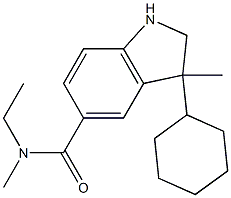 1,3-Dimethyl-3-cyclohexyl-indoline-5-N,N-dimethylcarbam 结构式