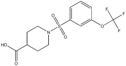 1-{[3-(TRIFLUOROMETHOXY)PHENYL]SULFONYL}PIPERIDINE-4-CARBOXYLIC ACID 结构式