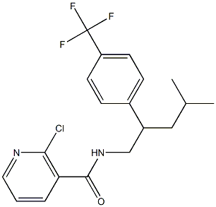 2-CHLORO-N-{4-METHYL-2-[4-(TRIFLUOROMETHYL)PHENYL]PENTYL}NICOTINAMIDE 结构式