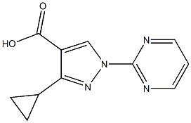 3-CYCLOPROPYL-1-PYRIMIDIN-2-YL-1H-PYRAZOLE-4-CARBOXYLIC ACID 结构式