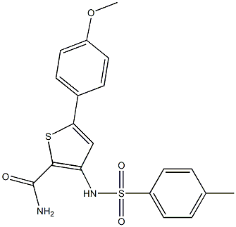 5-(4-methoxyphenyl)-3-{[(4-methylphenyl)sulfonyl]amino}thiophene-2-carboxamide 结构式