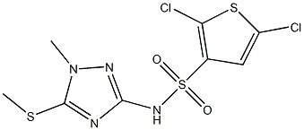 N3-[1-methyl-5-(methylthio)-1H-1,2,4-triazol-3-yl]-2,5-dichlorothiophene-3-sulfonamide 结构式