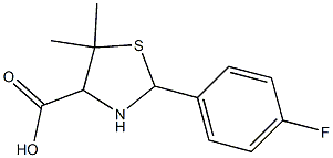 2-(4-fluorophenyl)-5,5-dimethyl-1,3-thiazolane-4-carboxylic acid 结构式