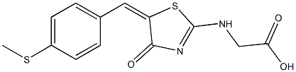 2-[(5-{(E)-[4-(methylsulfanyl)phenyl]methylidene}-4-oxo-4,5-dihydro-1,3-thiazol-2-yl)amino]acetic acid 结构式