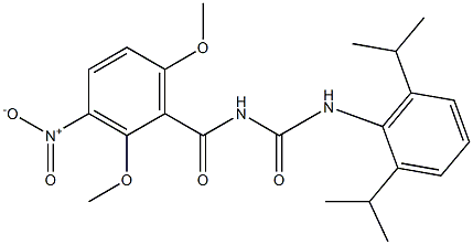 N-(2,6-diisopropylphenyl)-N'-(2,6-dimethoxy-3-nitrobenzoyl)urea 结构式