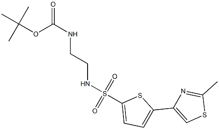 tert-butyl N-[2-({[5-(2-methyl-1,3-thiazol-4-yl)-2-thienyl]sulfonyl}amino)ethyl]carbamate 结构式