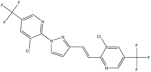 3-chloro-2-(3-{2-[3-chloro-5-(trifluoromethyl)-2-pyridinyl]vinyl}-1H-pyrazol-1-yl)-5-(trifluoromethyl)pyridine 结构式