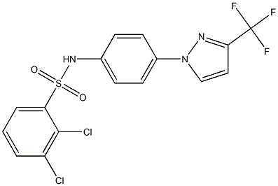 N1-{4-[3-(trifluoromethyl)-1H-pyrazol-1-yl]phenyl}-2,3-dichlorobenzene-1-sulfonamide 结构式