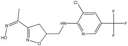 1-[5-({[3-chloro-5-(trifluoromethyl)-2-pyridinyl]amino}methyl)-4,5-dihydro-3-isoxazolyl]-1-ethanone oxime 结构式