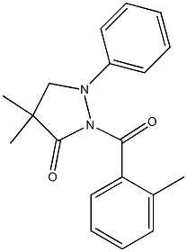 4,4-dimethyl-2-(2-methylbenzoyl)-1-phenyltetrahydro-3H-pyrazol-3-one 结构式