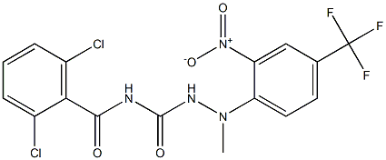 N1-(2,6-dichlorobenzoyl)-2-methyl-2-[2-nitro-4-(trifluoromethyl)phenyl]hydrazine-1-carboxamide 结构式