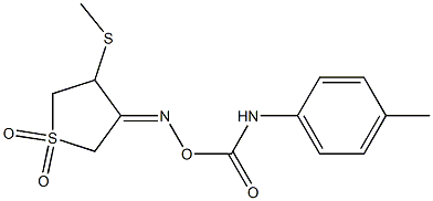 3-(methylsulfanyl)-4-{[(4-toluidinocarbonyl)oxy]imino}tetrahydro-1H-1lambda~6~-thiophene-1,1-dione 结构式