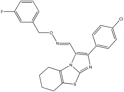 2-(4-chlorophenyl)-5,6,7,8-tetrahydroimidazo[2,1-b][1,3]benzothiazole-3-carbaldehyde O-(3-fluorobenzyl)oxime 结构式