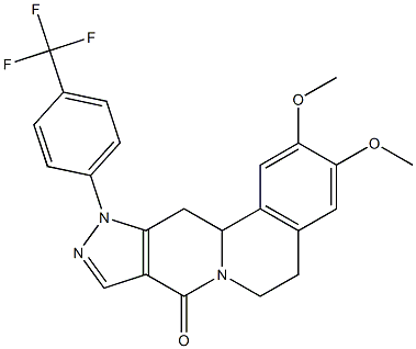 2,3-dimethoxy-11-[4-(trifluoromethyl)phenyl]-5,11,12,12a-tetrahydropyrazolo[3',4':4,5]pyrido[2,1-a]isoquinolin-8(6H)-one 结构式