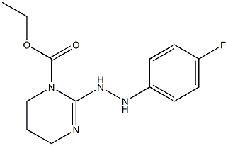 ethyl 2-[2-(4-fluorophenyl)hydrazino]-1,4,5,6-tetrahydropyrimidine-1-carboxylate 结构式