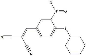 2-{[4-(cyclohexylsulfanyl)-3-nitrophenyl]methylene}malononitrile 结构式