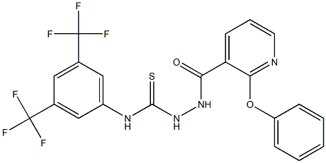 N1-[3,5-di(trifluoromethyl)phenyl]-2-[(2-phenoxy-3-pyridyl)carbonyl]hydrazine-1-carbothioamide 结构式