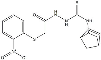 N1-bicyclo[2.2.1]hept-5-en-2-yl-2-{2-[(2-nitrophenyl)thio]acetyl}hydrazine-1-carbothioamide 结构式