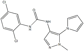 N-(2,5-dichlorophenyl)-N'-[1-methyl-5-(1H-pyrrol-1-yl)-1H-pyrazol-4-yl]urea 结构式