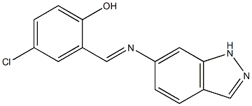 4-chloro-2-[(1H-indazol-6-ylimino)methyl]phenol 结构式