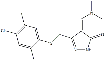 3-{[(4-chloro-2,5-dimethylphenyl)thio]methyl}-4-[(dimethylamino)methylidene]-4,5-dihydro-1H-pyrazol-5-one 结构式
