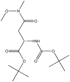 (S)-tert-butyl 2-(tert-butoxycarbonylamino)-4-(methoxy(methyl)amino)-4-oxobutanoate 结构式