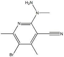 2-(1-methylhydrazinyl)-5-bromo-4,6-dimethylpyridine-3-carbonitrile 结构式