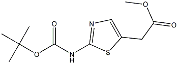 methyl 2-(2-(tert-butoxycarbonylamino)thiazol-5-yl)acetate 结构式