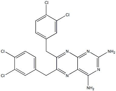 6,7-bis[(3,4-dichlorophenyl)methyl]pteridine-2,4-diamine 结构式