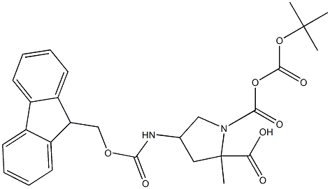 1-N-BOC-(4-FMOC-AMINO)-脯氨酸甲酯 结构式