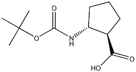 Trans(+/-) 2-(Tert-Butoxycarbonylamino)Cyclopentane Carboxylic Acid 结构式