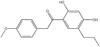 1-(2,4-dihydroxy-5-propylphenyl)-2-(4-methoxyphenyl)ethanone 结构式