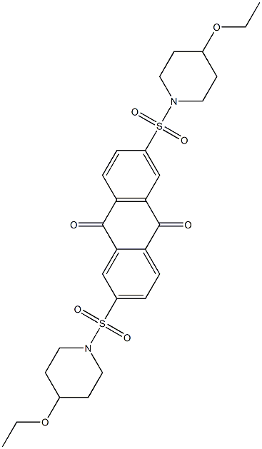 2,6-bis(4-ethoxypiperidin-1-ylsulfonyl)anthracene-9,10-dione 结构式