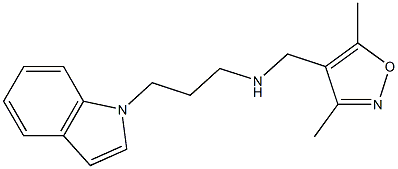 [(3,5-dimethyl-1,2-oxazol-4-yl)methyl][3-(1H-indol-1-yl)propyl]amine 结构式