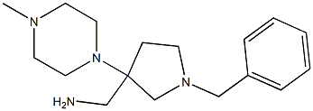 [1-benzyl-3-(4-methylpiperazin-1-yl)pyrrolidin-3-yl]methanamine 结构式