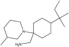 [4-(2-methylbutan-2-yl)-1-(3-methylpiperidin-1-yl)cyclohexyl]methanamine 结构式