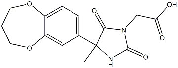 [4-(3,4-dihydro-2H-1,5-benzodioxepin-7-yl)-4-methyl-2,5-dioxoimidazolidin-1-yl]acetic acid 结构式