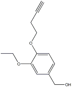 [4-(but-3-yn-1-yloxy)-3-ethoxyphenyl]methanol 结构式