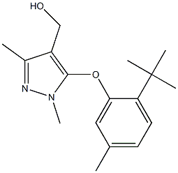 [5-(2-tert-butyl-5-methylphenoxy)-1,3-dimethyl-1H-pyrazol-4-yl]methanol 结构式