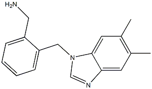 {2-[(5,6-dimethyl-1H-1,3-benzodiazol-1-yl)methyl]phenyl}methanamine 结构式