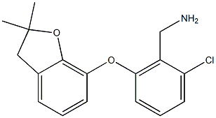 {2-chloro-6-[(2,2-dimethyl-2,3-dihydro-1-benzofuran-7-yl)oxy]phenyl}methanamine 结构式