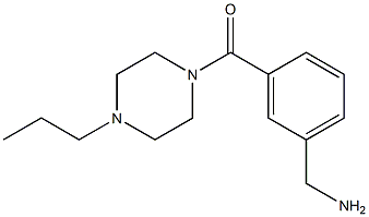 {3-[(4-propylpiperazin-1-yl)carbonyl]phenyl}methanamine 结构式