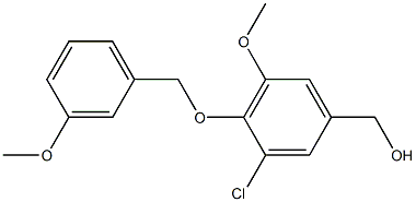 {3-chloro-5-methoxy-4-[(3-methoxyphenyl)methoxy]phenyl}methanol 结构式