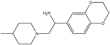 1-(2,3-dihydro-1,4-benzodioxin-6-yl)-2-(4-methylpiperidin-1-yl)ethanamine 结构式